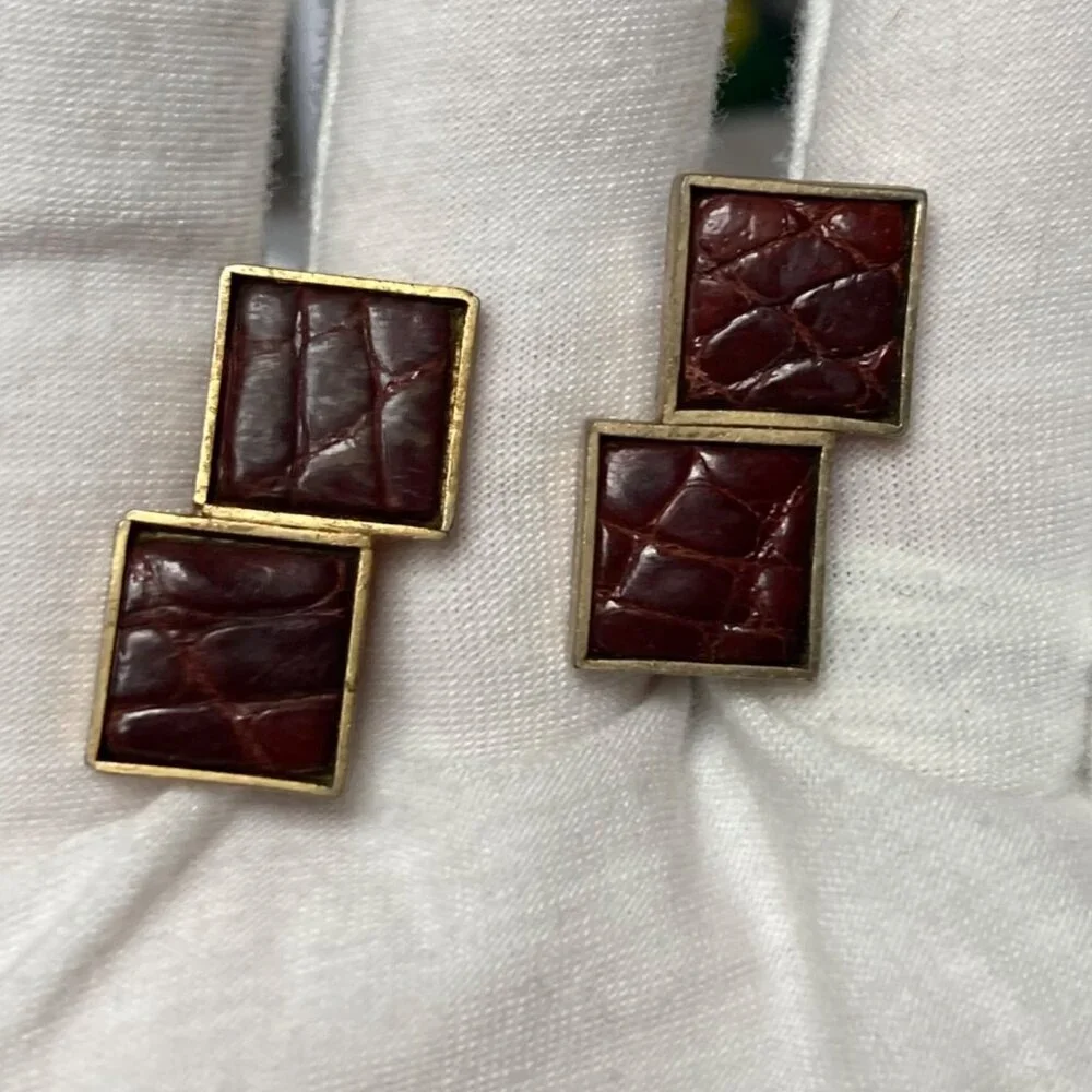 Vintage Mens Cufflinks Tie Clips Lot Gold Silver Tone Mixed Designs Mid Century